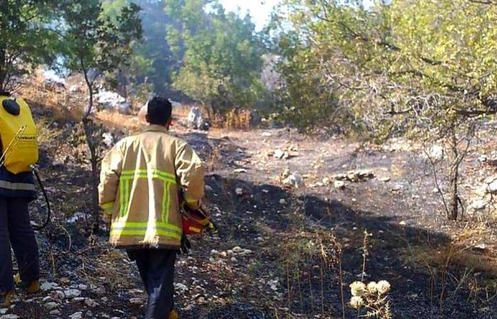 إخماد حريق في محمية جبل موسى كسروان