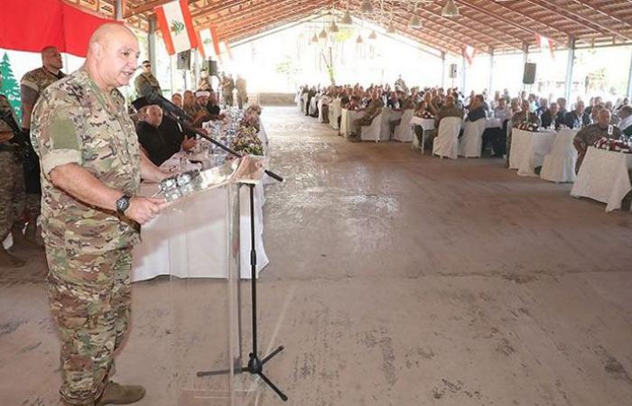 قائد الجيش: نزوح السوريين يُمثّل خطراً وجودياً على لبنان وجزء كبير من أمن الوطن يعود لأمن الحدود